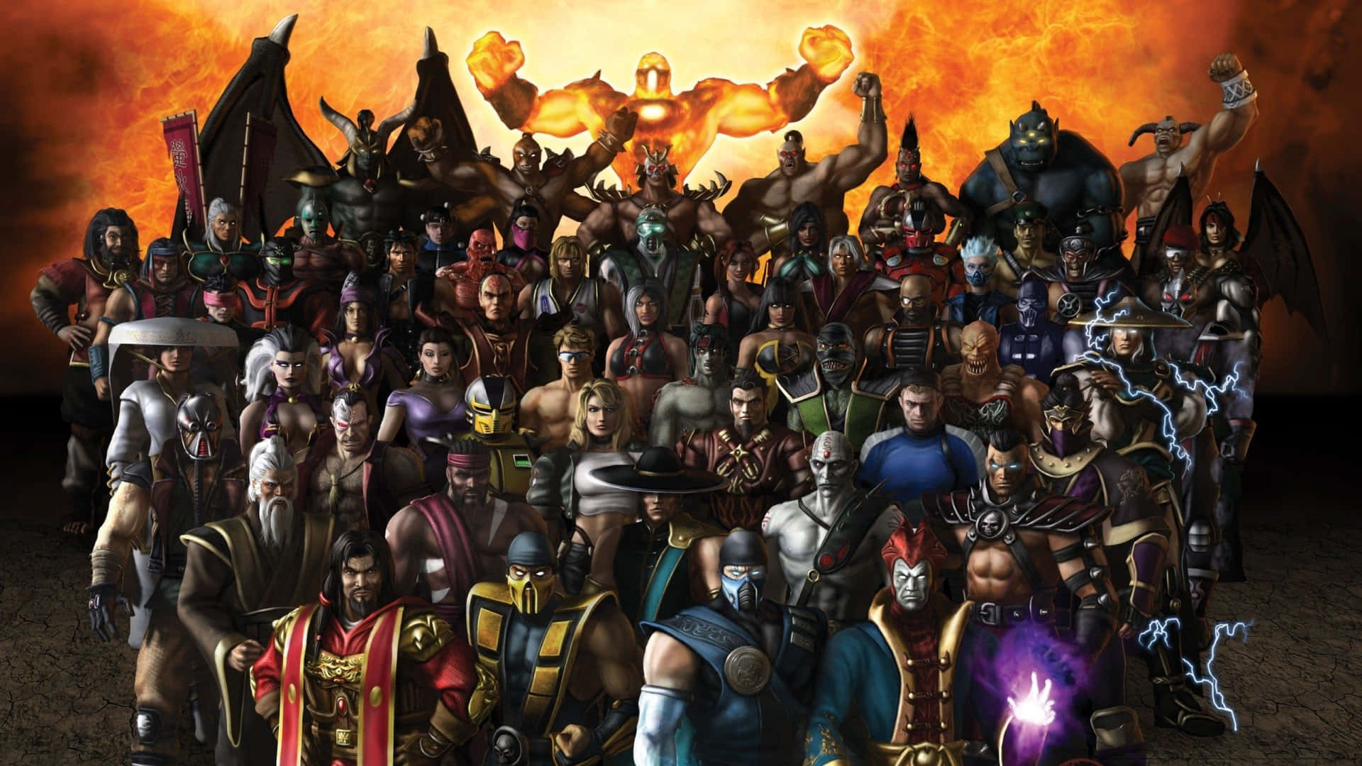 Mortal Kombat Armageddon, 1920 x 1080, fiery backdrop, Full HD Desktop Wallpaper