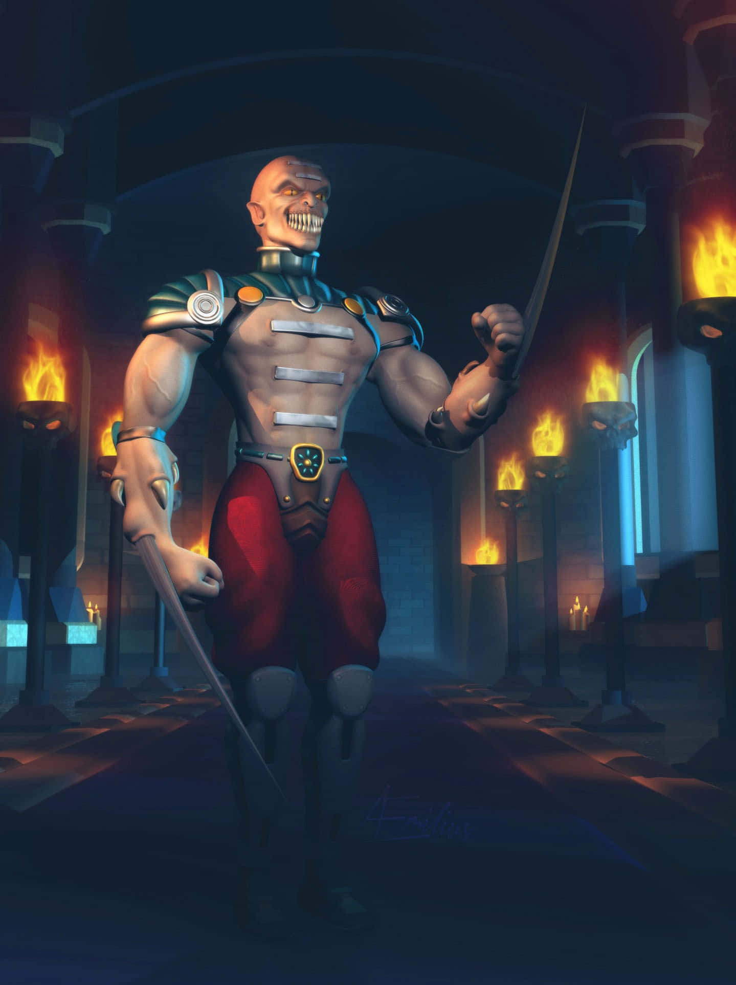 Mortal Kombat Baraka, bald warrior, sharp teeth, Full HD Phone Wallpaper