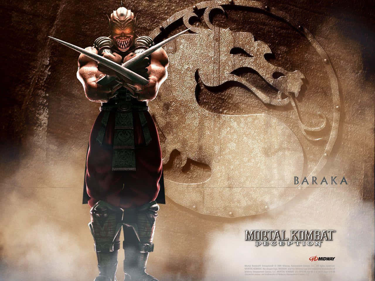 Mortal Kombat Baraka, spiked helmet, crossed blades, HD Desktop Wallpaper