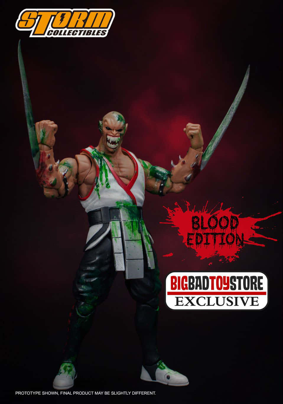 Mortal Kombat Baraka, green blood splatter, dual swords, HD Phone Wallpaper