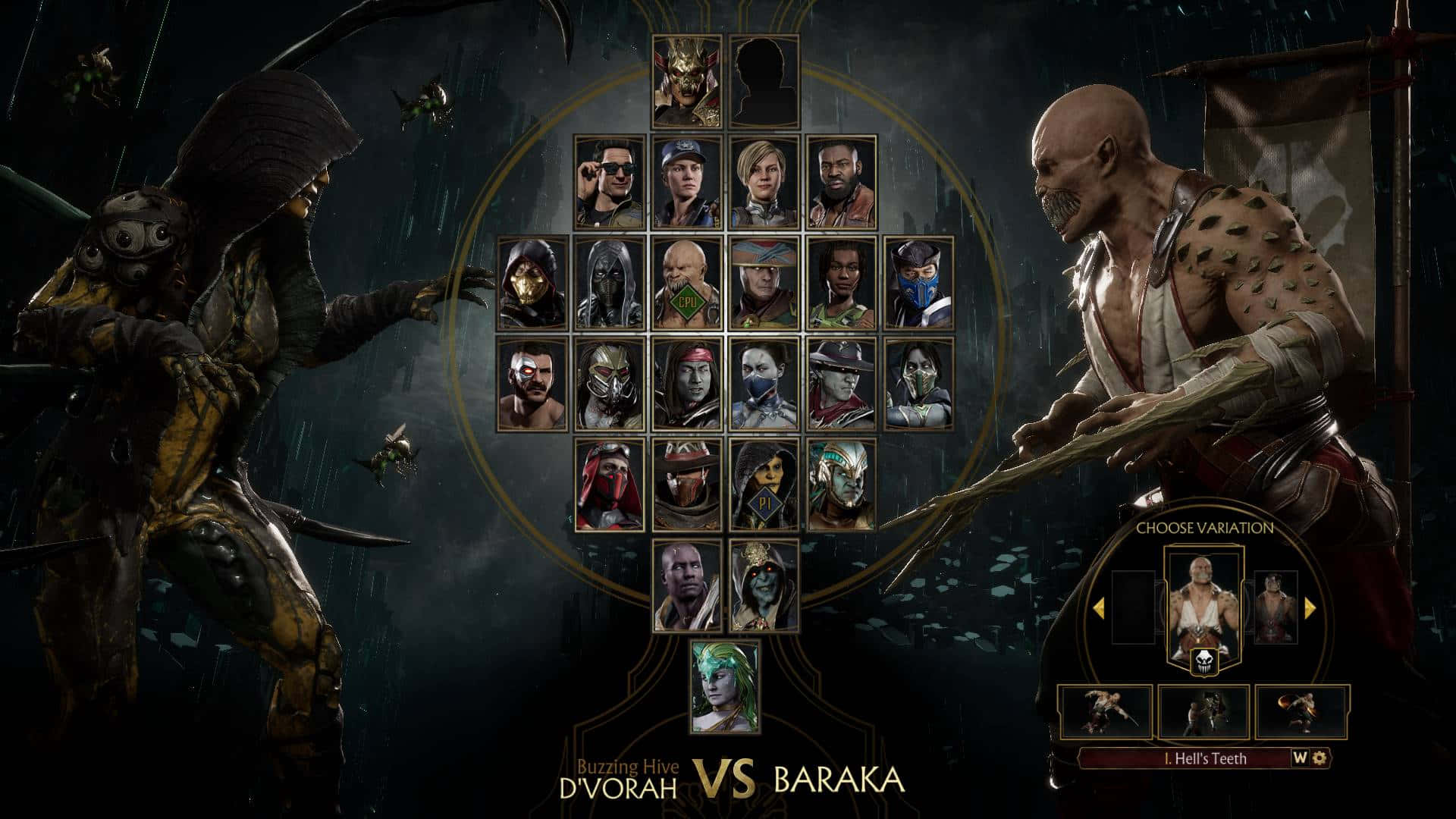 Mortal Kombat, Baraka, dark rainy arena, Full HD Desktop Wallpaper