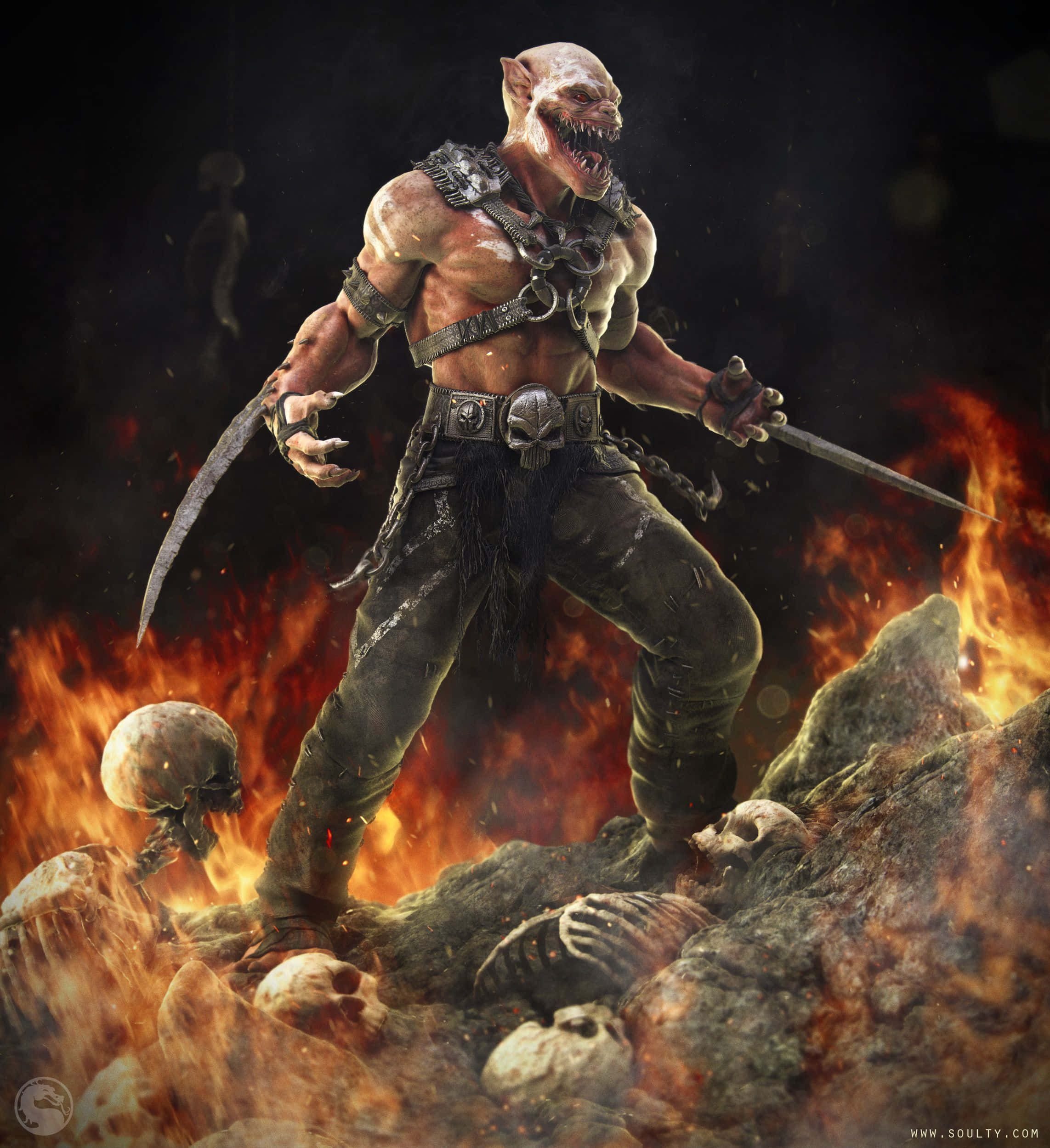 Mortal Kombat, Baraka, skulls, Full HD Phone Wallpaper
