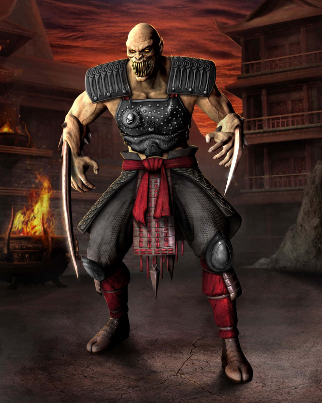 Mortal Kombat, Baraka, fiery courtyard, HD Phone Wallpaper