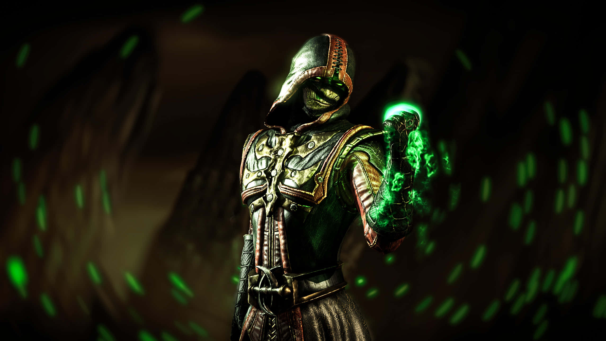 Mortal Kombat Characters, hooded warrior, ornate armor, 2K Desktop Wallpaper