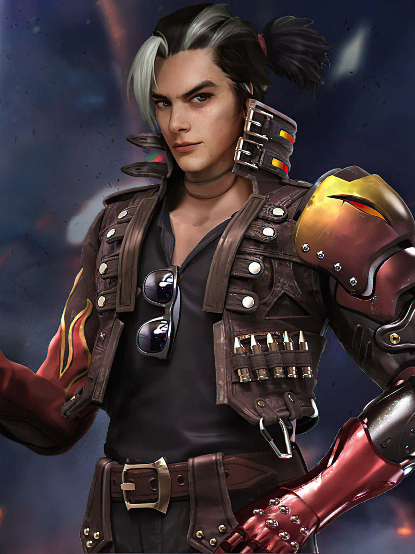Mortal Kombat Characters, cyberpunk warrior, silver-black hair, Full HD Phone Wallpaper