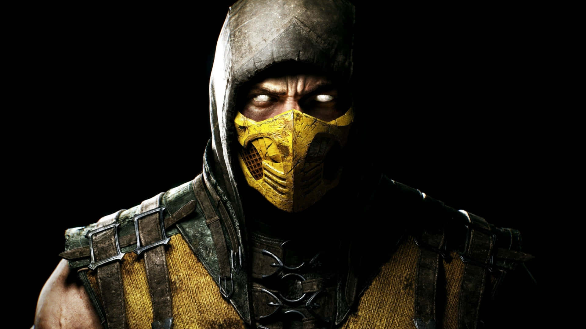 Mortal Kombat, hooded warrior, glowing eyes, Full HD Desktop Wallpaper