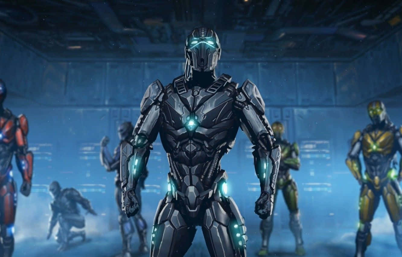 Mortal Kombat, Cyrax, glowing blue accents, HD Desktop Wallpaper