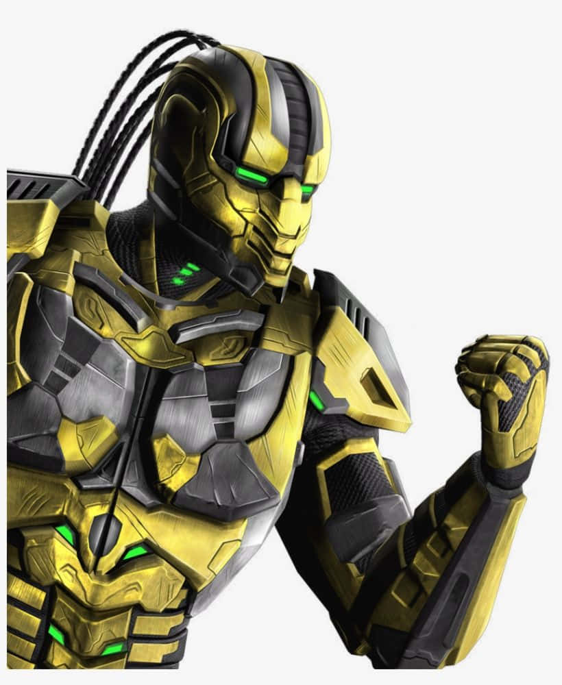 Mortal Kombat, Cyrax, golden armored robot, SD Phone Wallpaper
