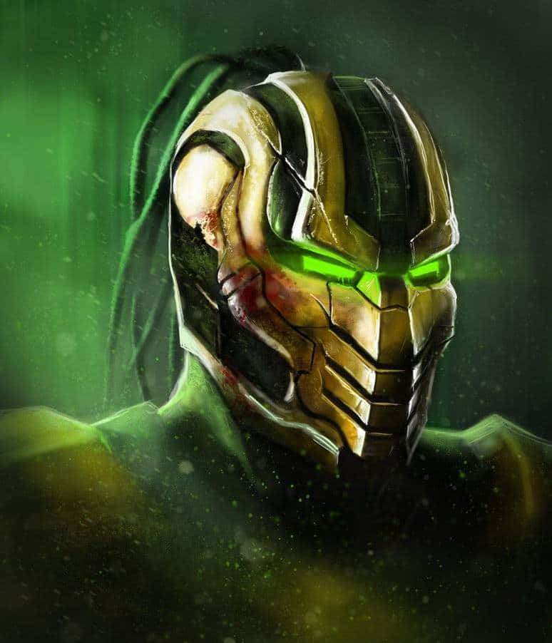 Mortal Kombat, Cyrax, glowing green eyes, SD Phone Wallpaper