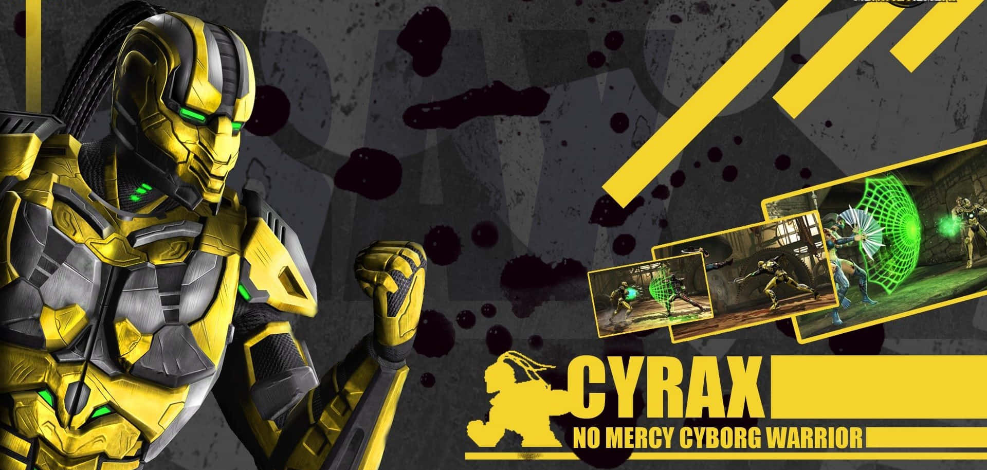 Mortal Kombat, Cyrax, yellow and black, Full HD Desktop Wallpaper
