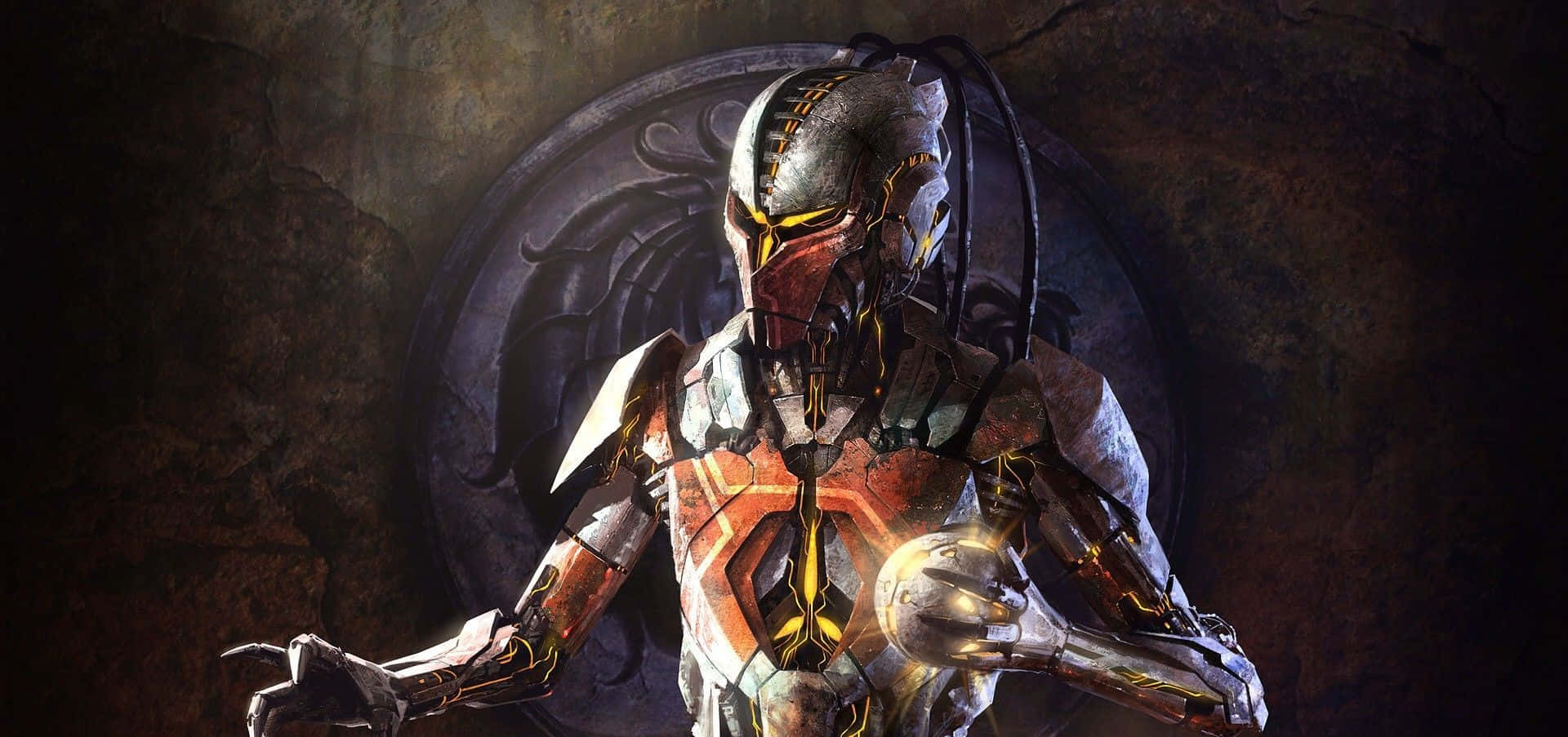 Mortal Kombat, Cyrax, glowing yellow accents, Full HD Desktop Wallpaper