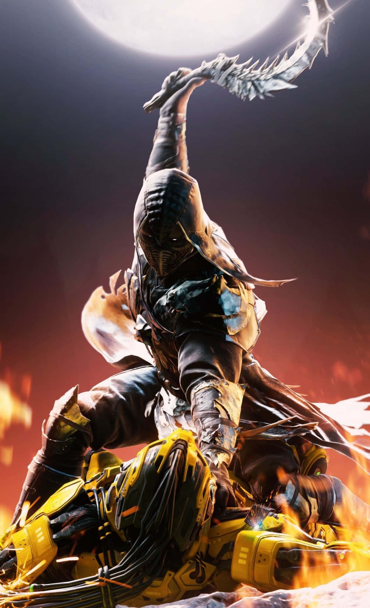 Mortal Kombat, Cyrax, hooded warrior, Full HD Phone Wallpaper