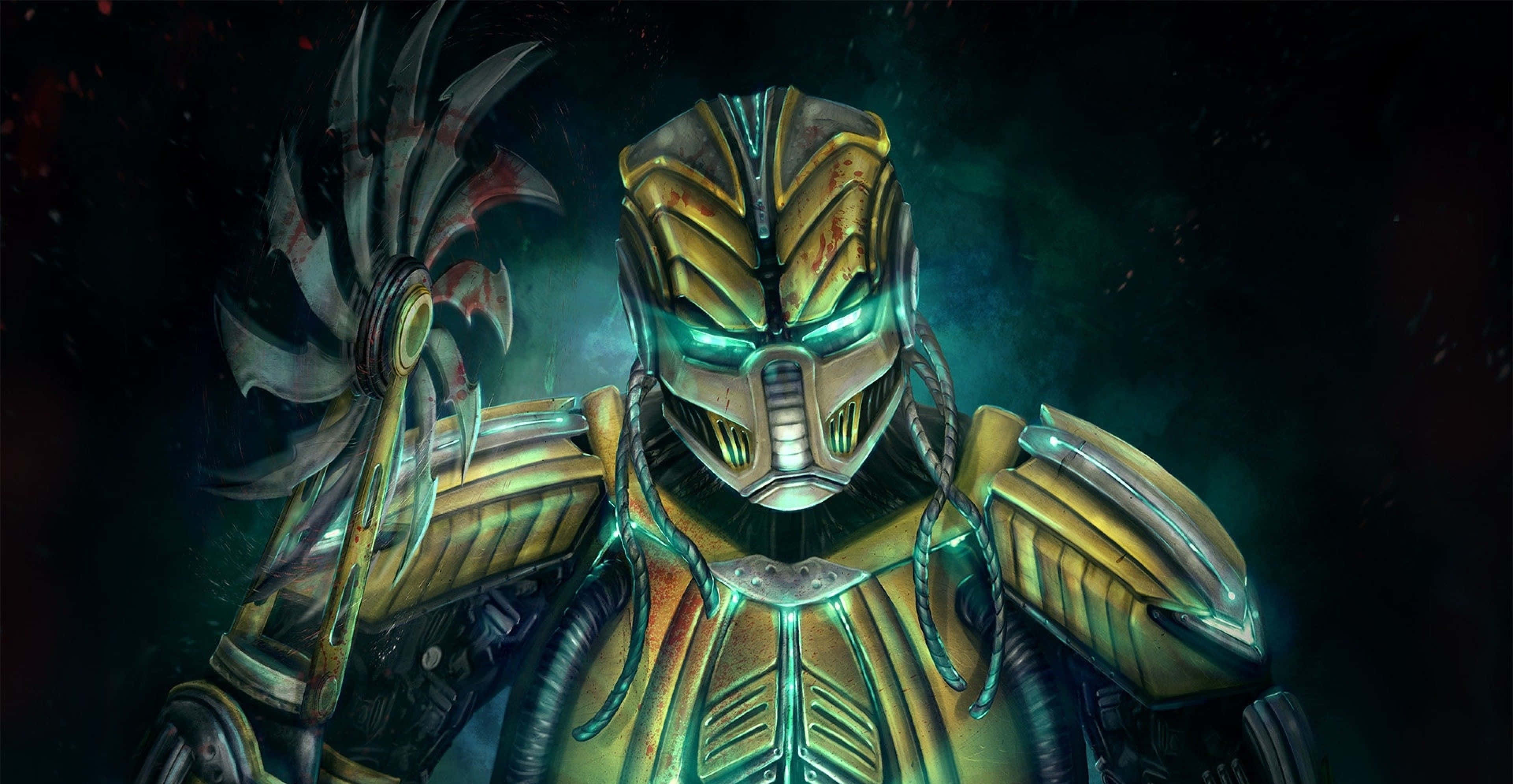 Mortal Kombat, Cyrax, glowing green eyes, 4K Desktop Wallpaper
