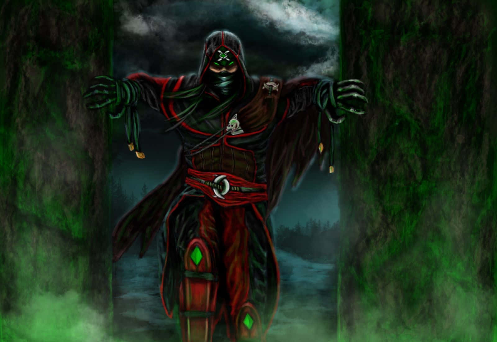 Mortal Kombat, Ermac, glowing green eyes, HD Desktop Wallpaper