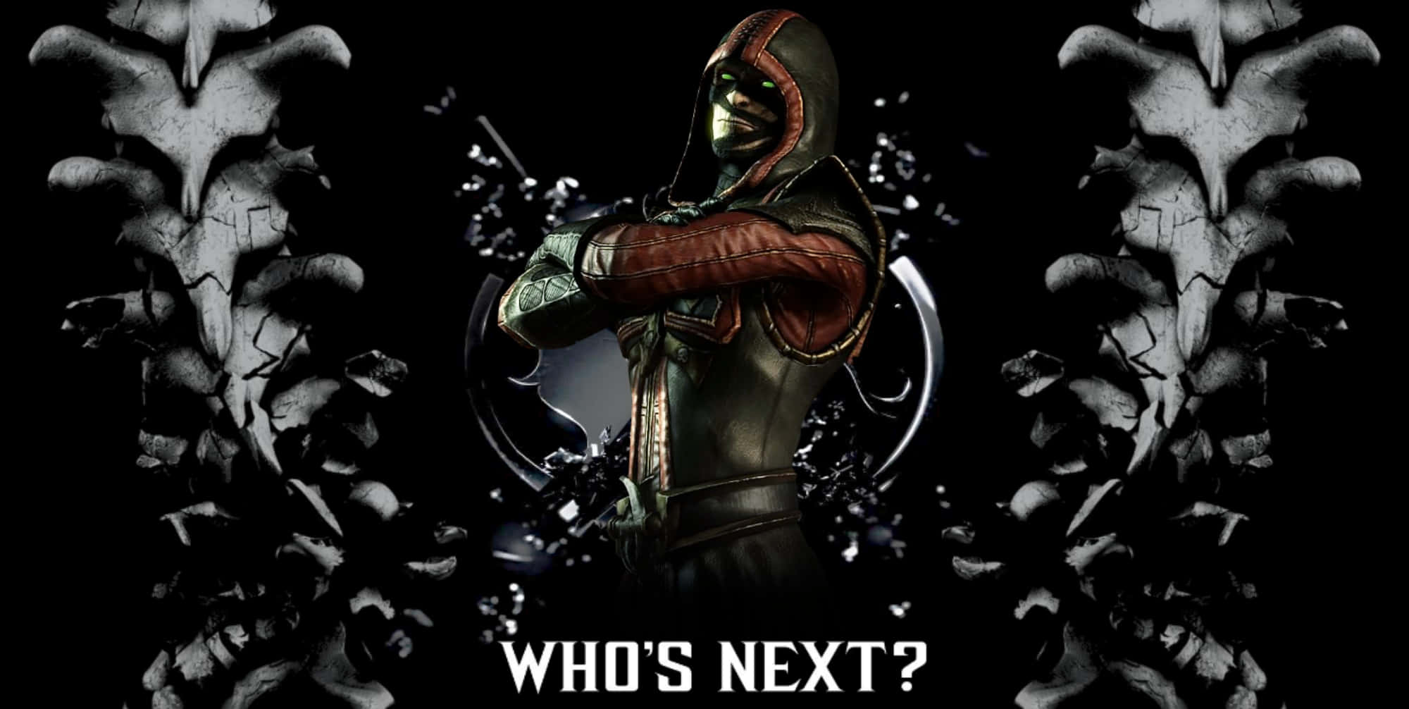 Mortal Kombat Ermac, hooded assassin, cracked skull pillars, Full HD Desktop Wallpaper