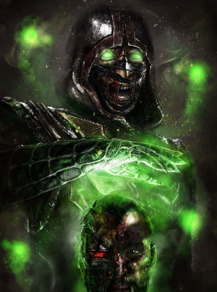 Mortal Kombat, Ermac, glowing green eyes, SD Phone Wallpaper