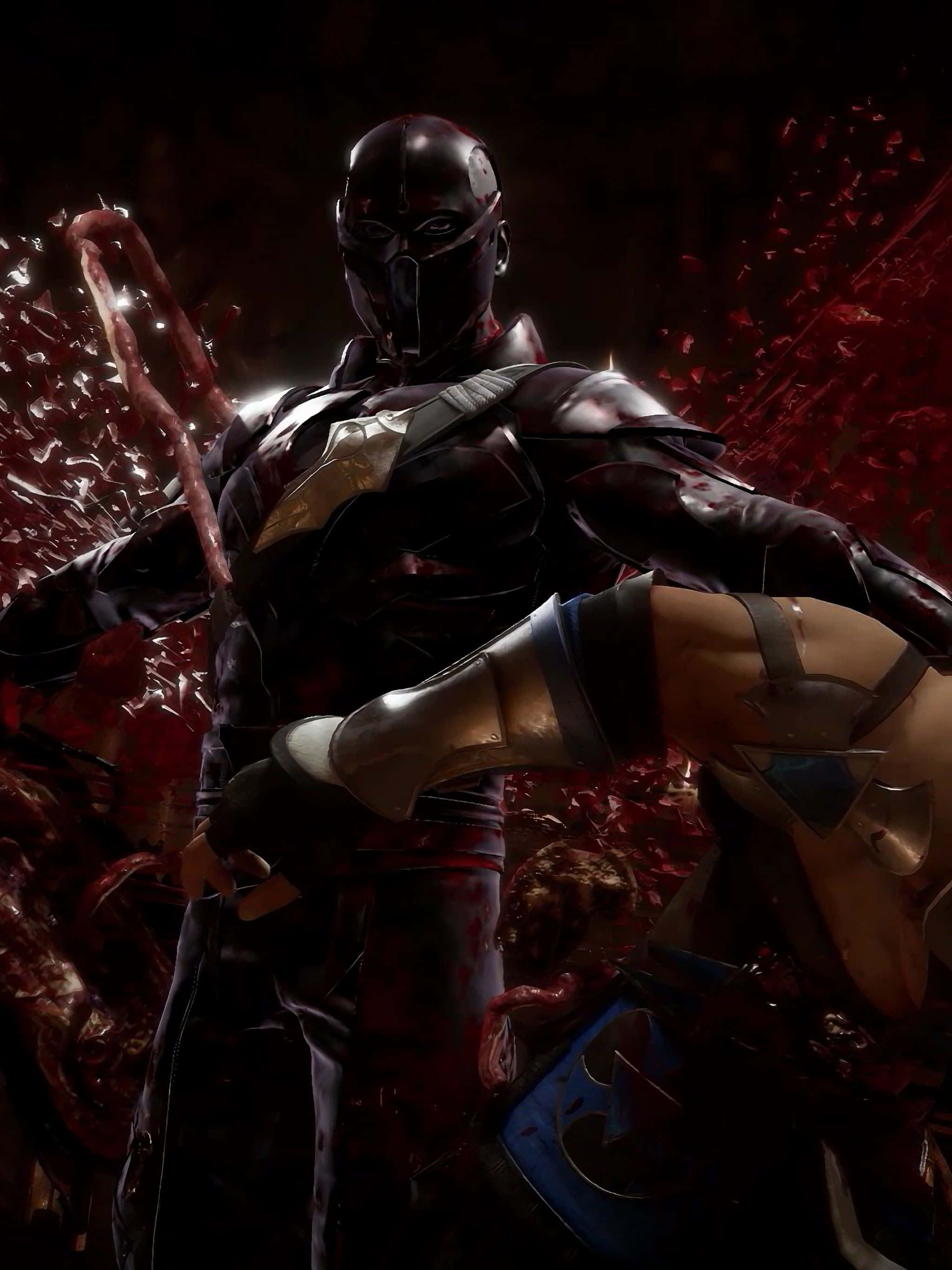 Mortal Kombat Fatality, masked warrior, dark armor, 2K Phone Wallpaper