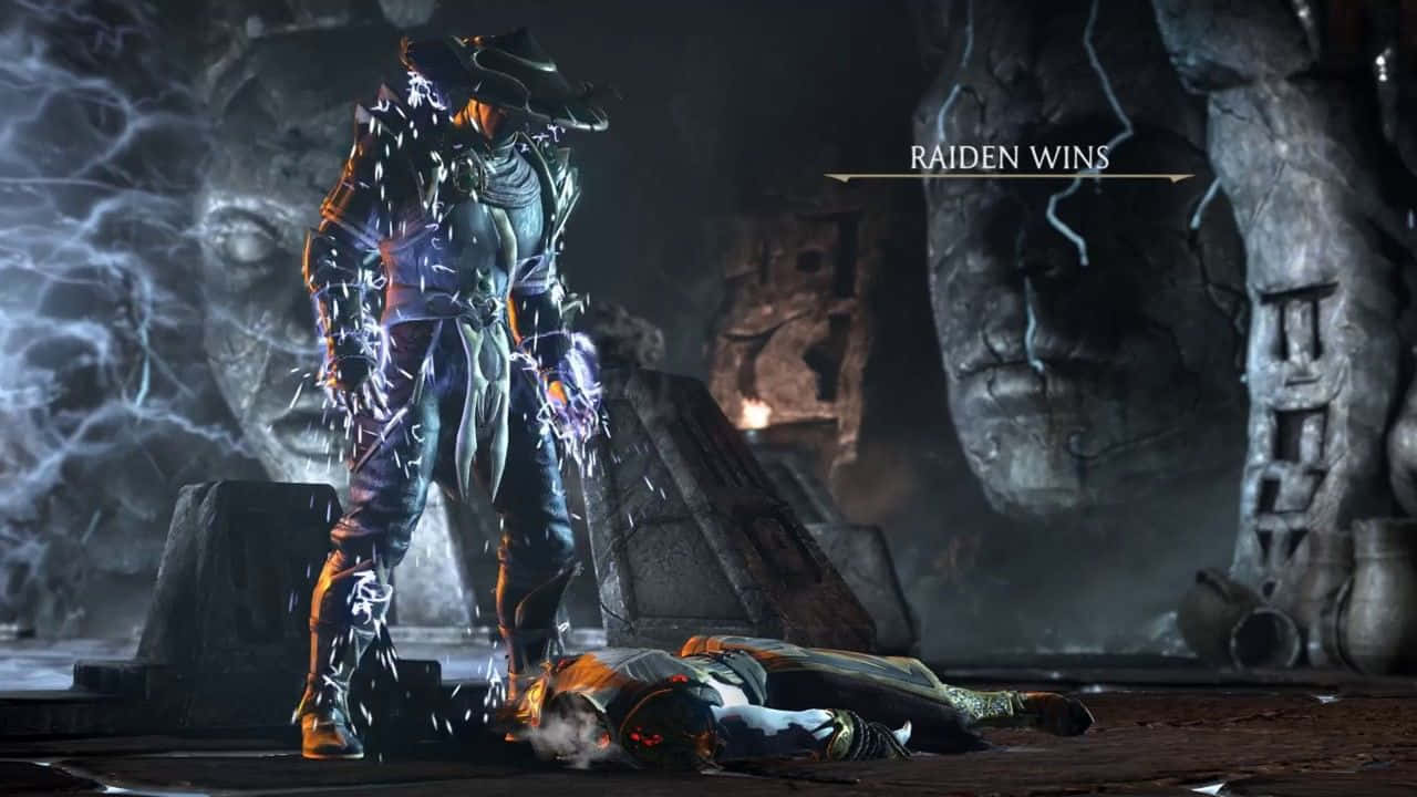 Mortal Kombat Fatality, electric warrior, fallen opponent, HD Desktop Wallpaper