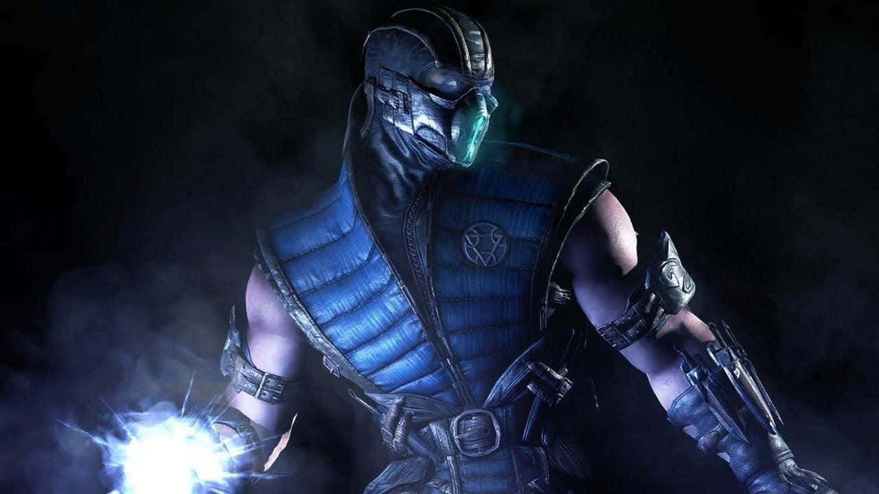 Mortal Kombat Fatality, blue armor, masked warrior, HD Desktop Wallpaper