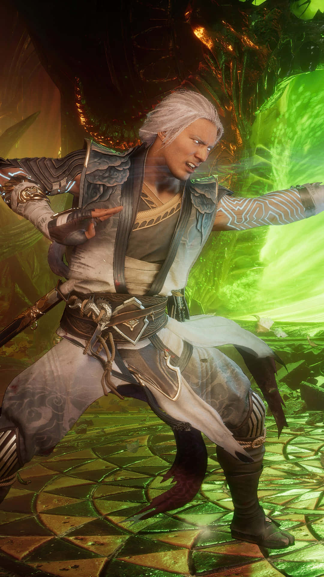 Fujin, Mortal Kombat, silver-haired warrior, Full HD Phone Wallpaper