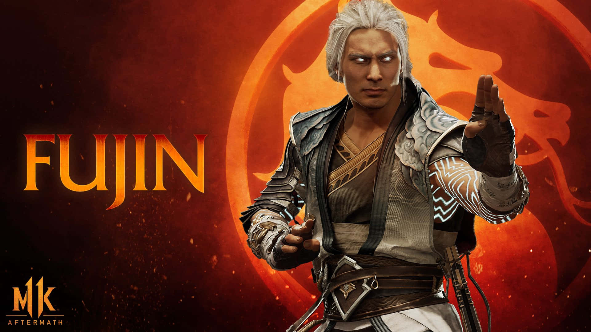 Mortal Kombat Fujin, Fujin, white hair, Full HD Desktop Wallpaper
