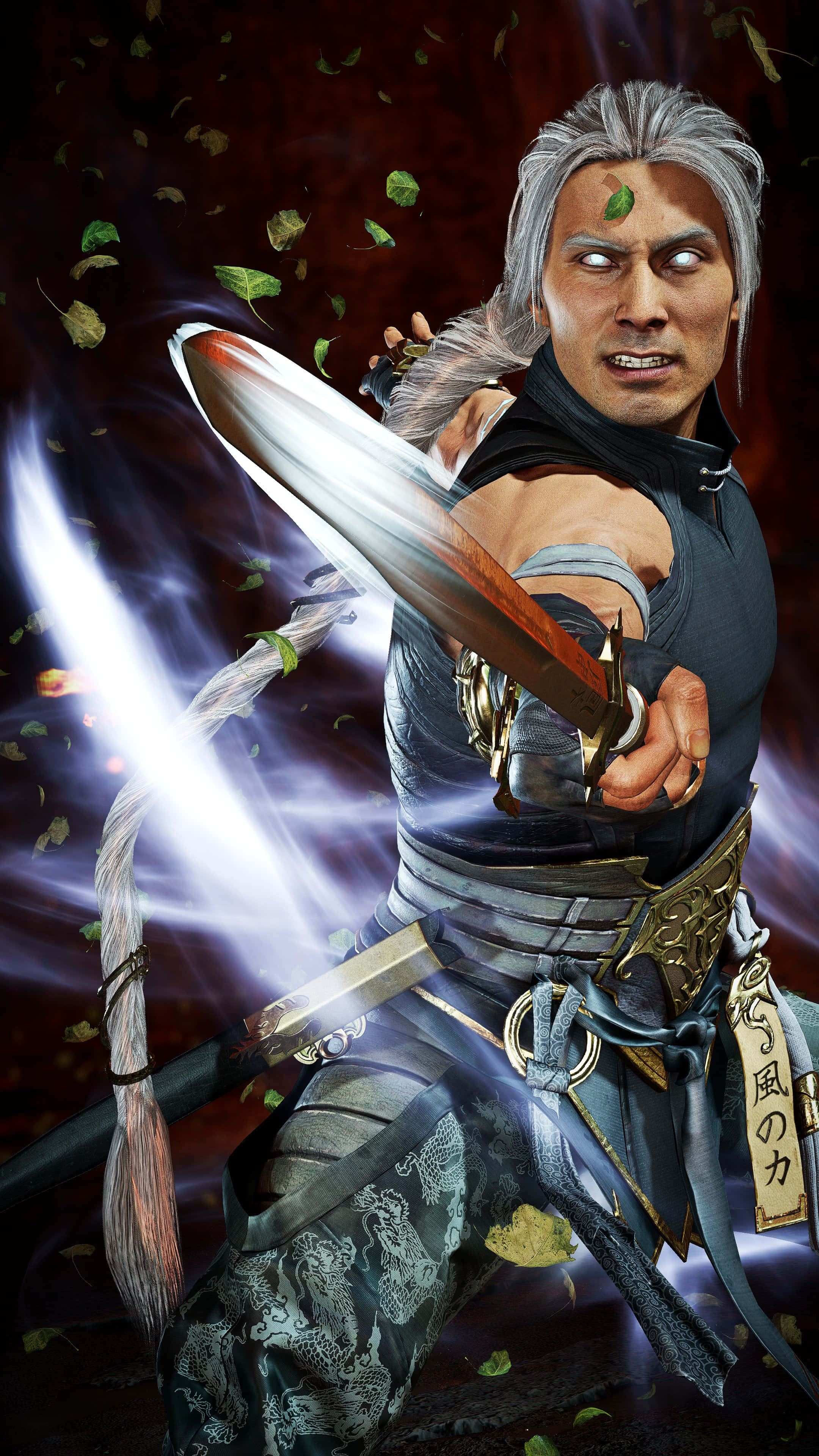 Fujin, Mortal Kombat, silver-haired warrior, 4K Phone Wallpaper