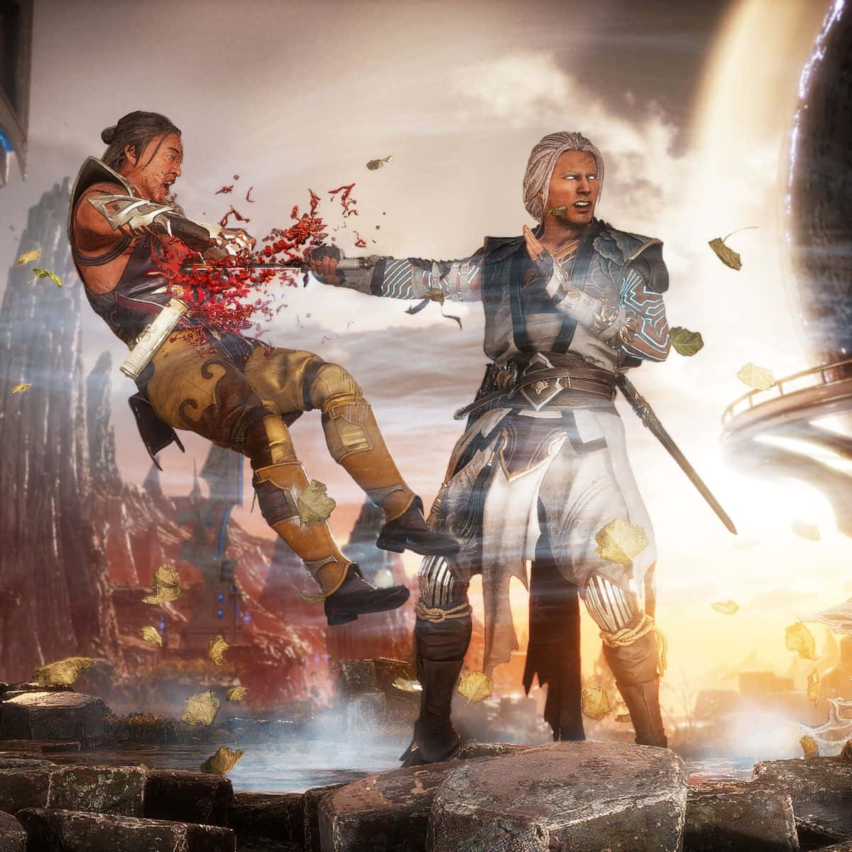 Mortal Kombat Fujin, Fujin, autumn leaves, SD Desktop Wallpaper