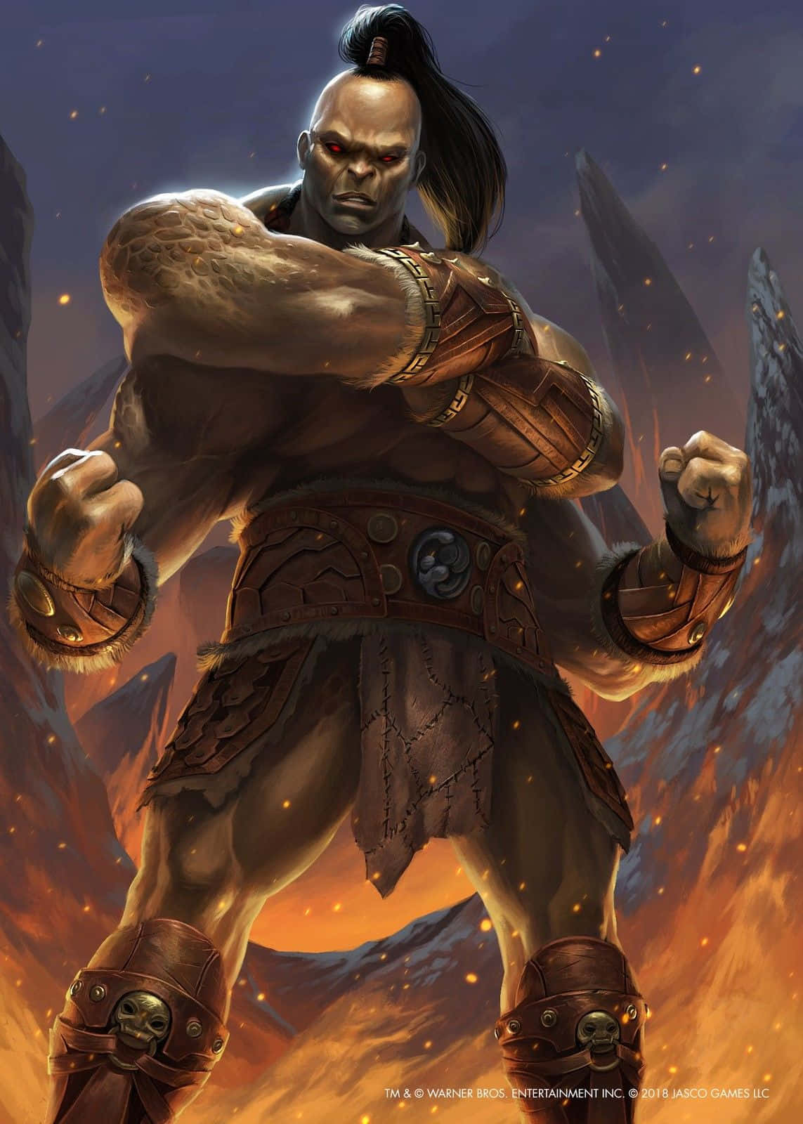 Mortal Kombat Goro, glowing red eyes, tribal armor, HD Phone Wallpaper