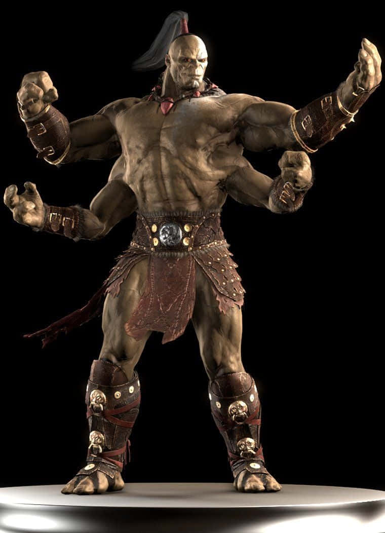 Mortal Kombat Goro, four-armed warrior, skull-like face, SD Phone Wallpaper