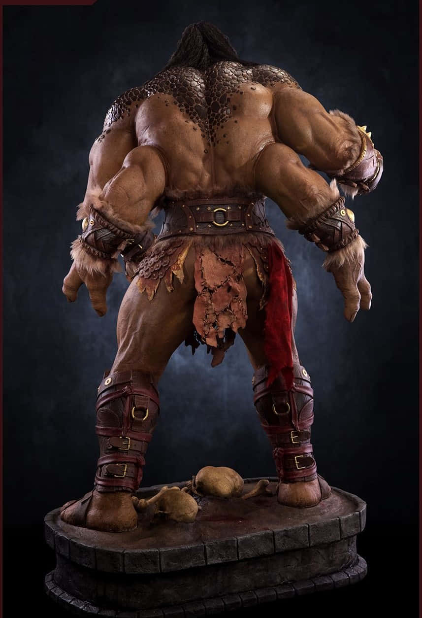 Mortal Kombat Goro, fantasy warrior statue, fur armor, SD Phone Wallpaper