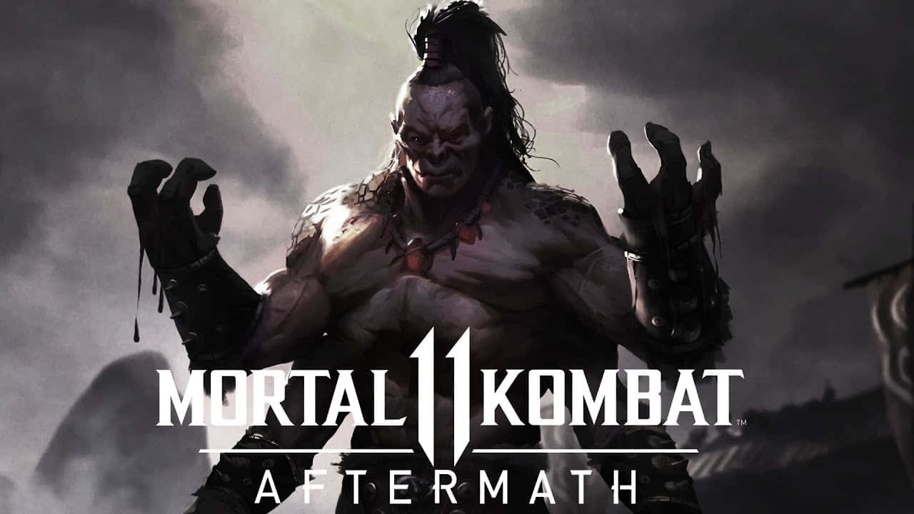 Mortal Kombat, Goro, stormy gray sky, HD Desktop Wallpaper