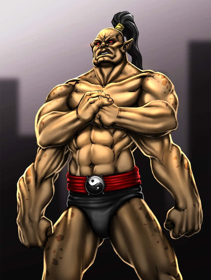 Mortal Kombat Goro, four-armed Shokan warrior, red eyes, SD Phone Wallpaper