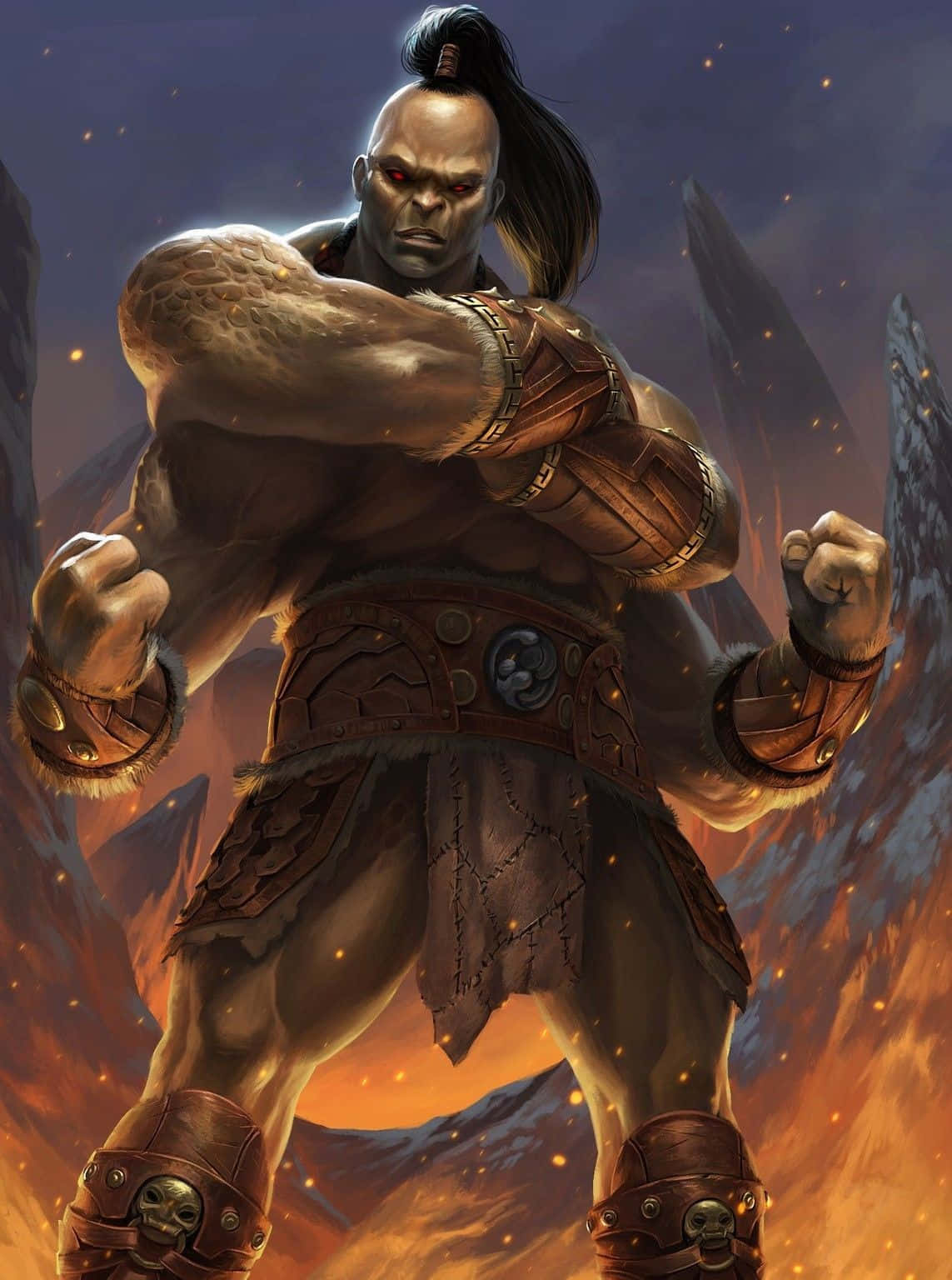 Mortal Kombat, Goro, glowing red eyes, HD Phone Wallpaper