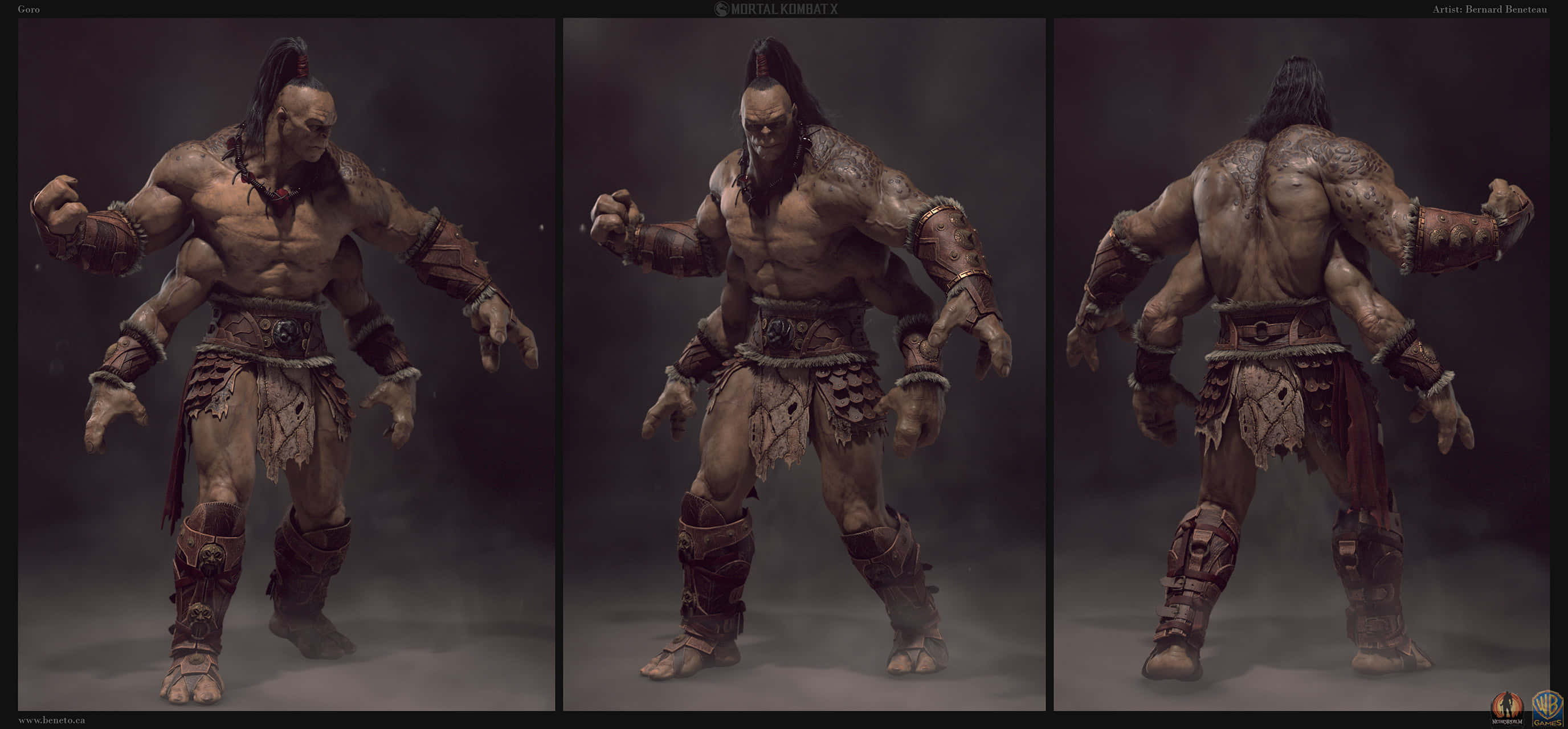 Mortal Kombat Goro, tribal armor, dreadlocks, 2K Desktop Wallpaper