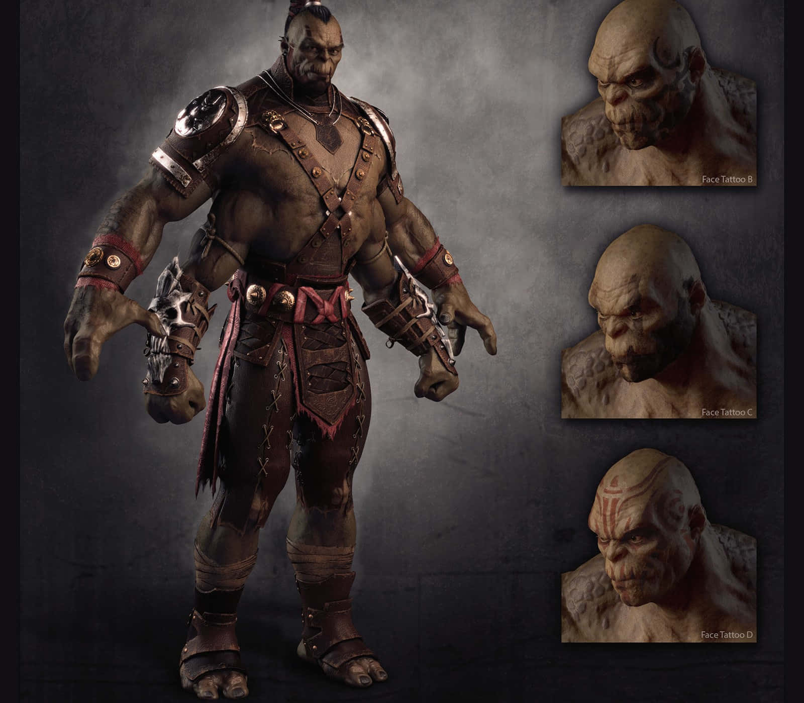 Mortal Kombat Goro, dark leather armor, skull gauntlets, HD Desktop Wallpaper