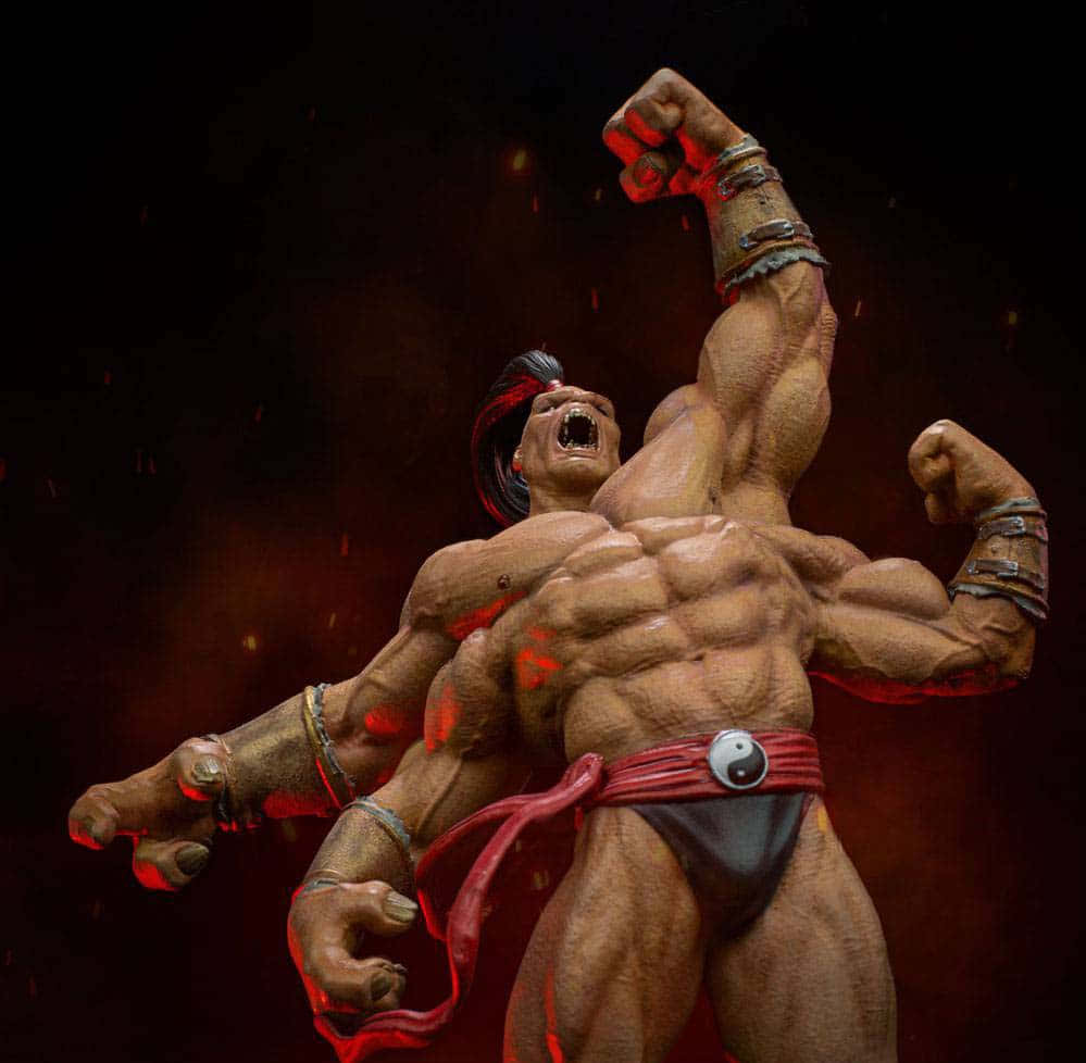 Mortal Kombat Goro, four-armed Shokan warrior, red sparks, SD Desktop Wallpaper