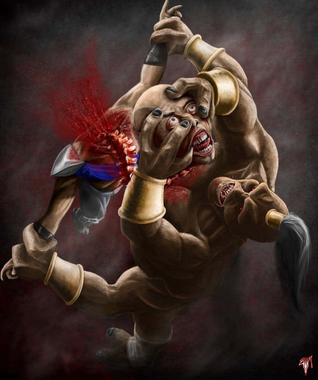 Mortal Kombat, Goro, golden arm bands, SD Phone Wallpaper