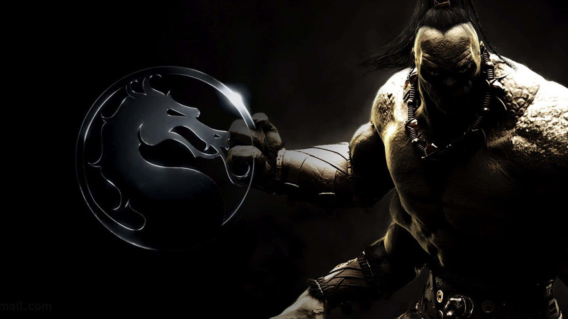Goro, Mortal Kombat, glowing dragon emblem, Full HD Desktop Wallpaper