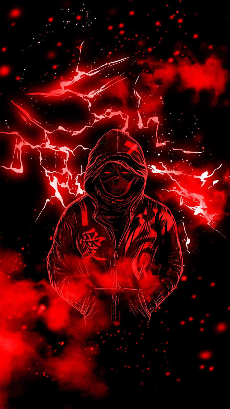 Mortal Kombat, iPhone, glowing red lightning, HD Phone Wallpaper