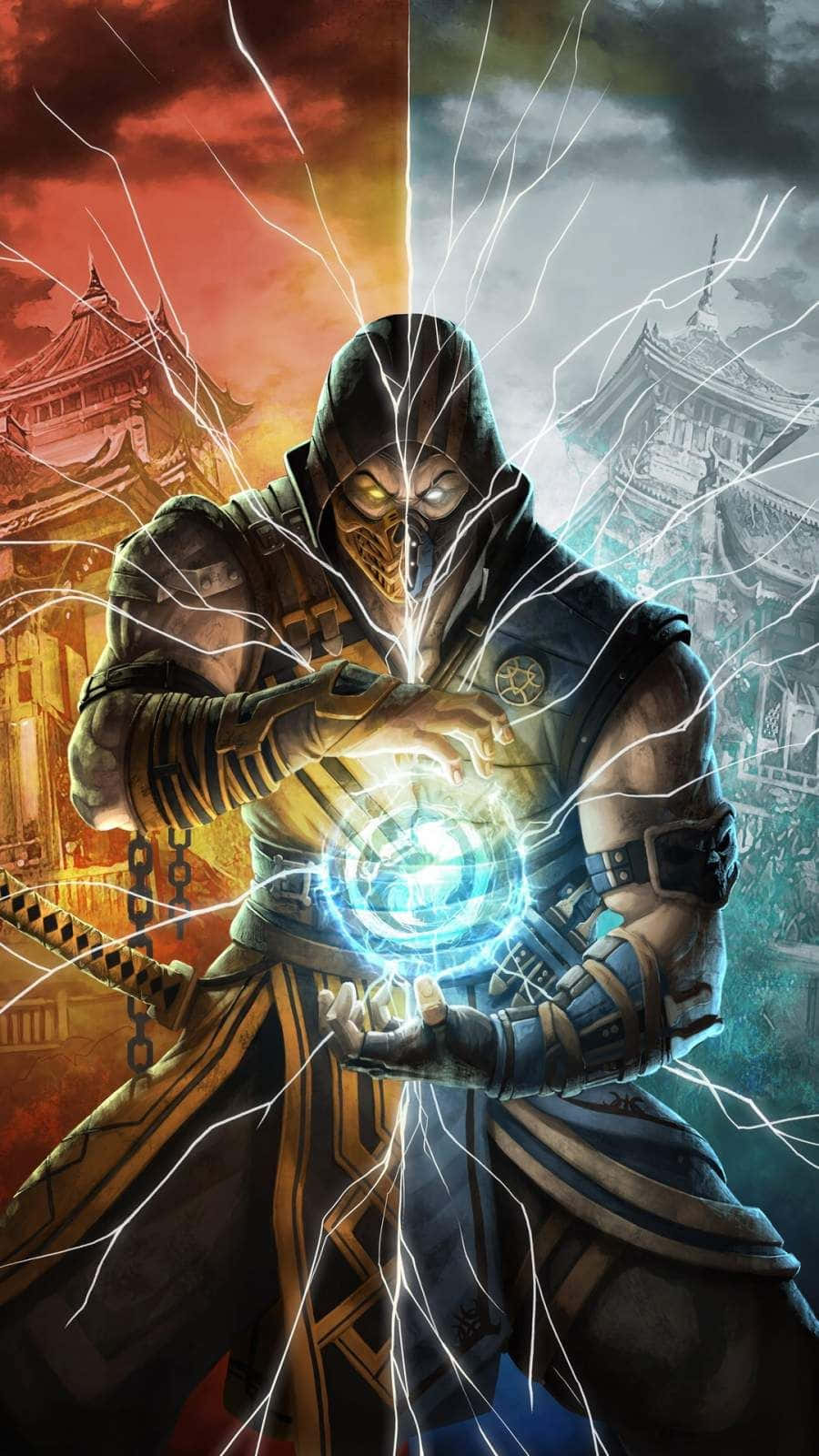 Mortal Kombat, iPhone, glowing energy, HD Phone Wallpaper