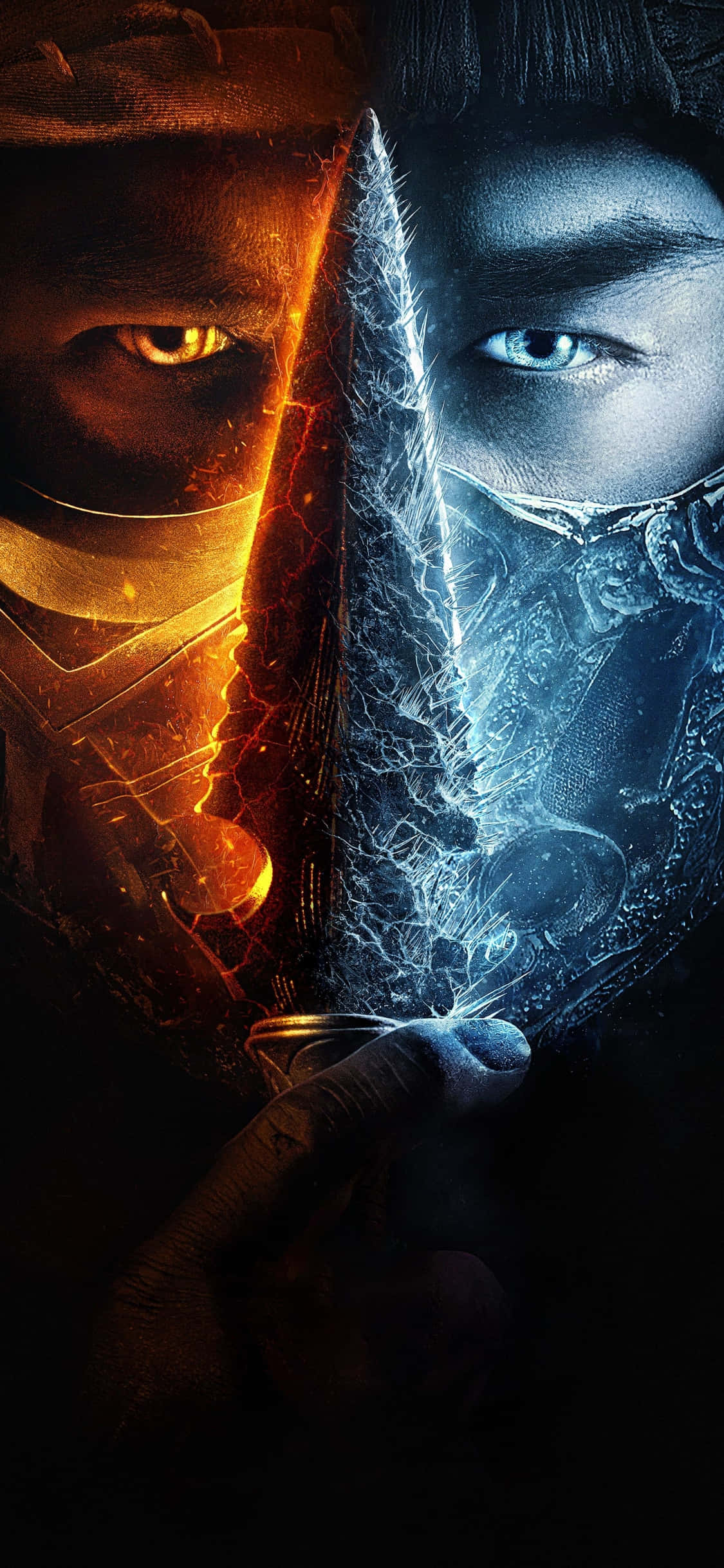 Mortal Kombat, ninja, fiery orange, Full HD Phone Wallpaper