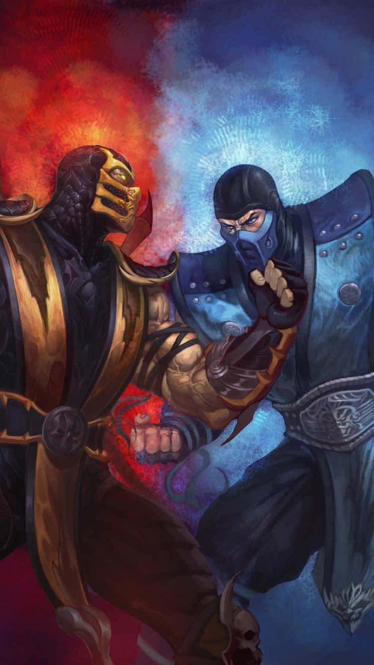 Mortal Kombat, ninja, fiery red, HD Phone Wallpaper