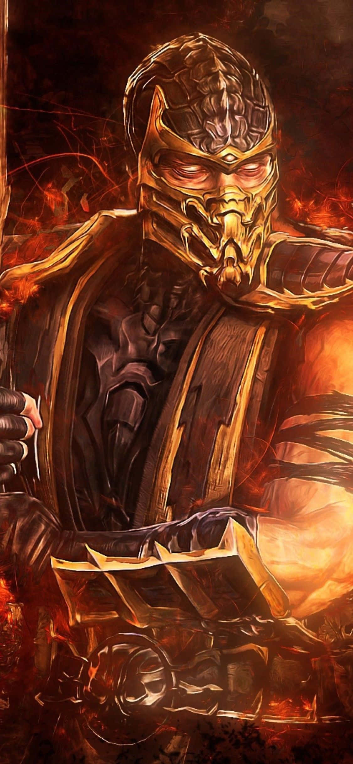 Mortal Kombat, iPhone, golden armor, Full HD Phone Wallpaper