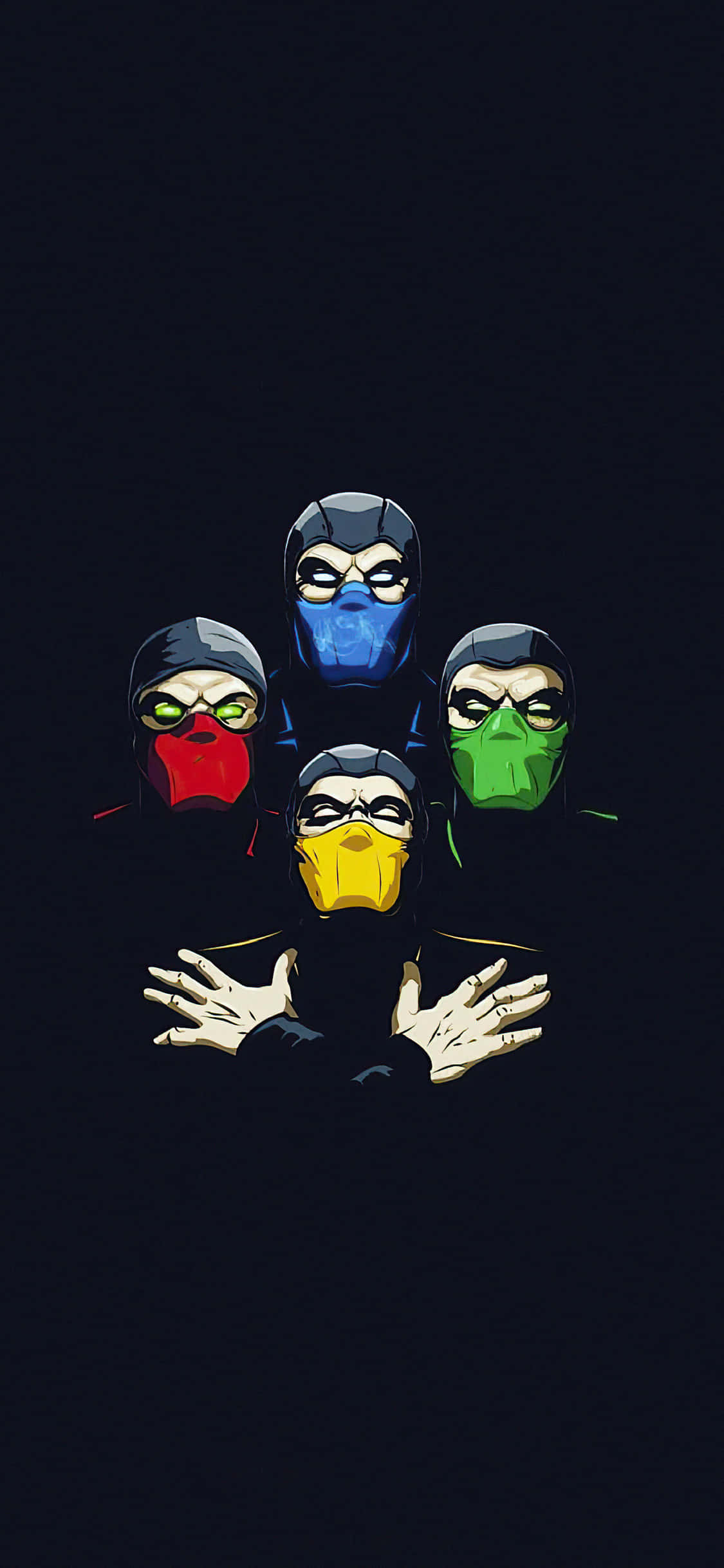 Mortal Kombat, iPhone, Five masked ninjas, Full HD Phone Wallpaper
