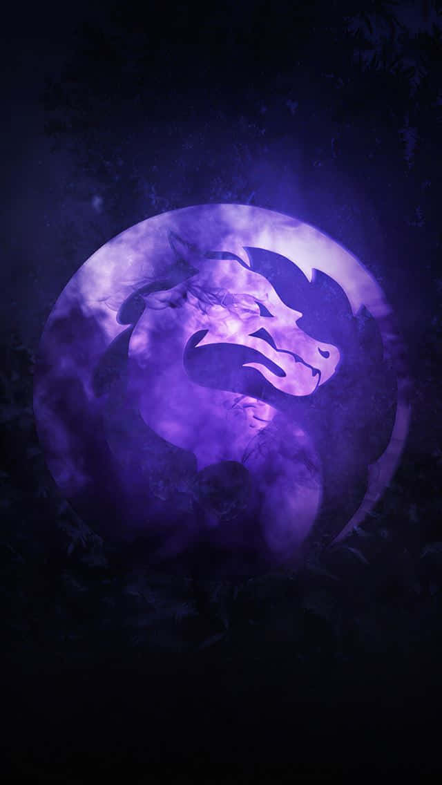 Mortal Kombat, iPhone, glowing purple dragon head, SD Phone Wallpaper