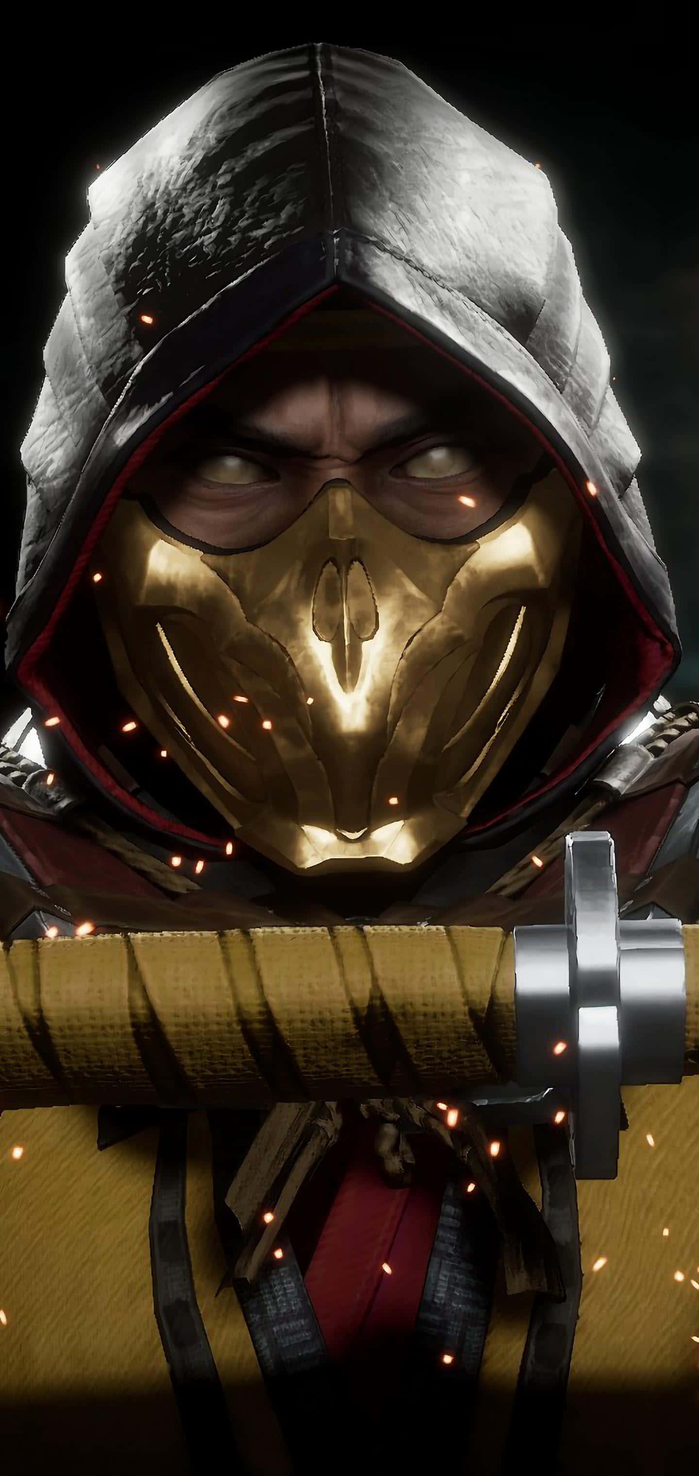 Mortal Kombat, iPhone, hooded warrior, 2K Phone Wallpaper