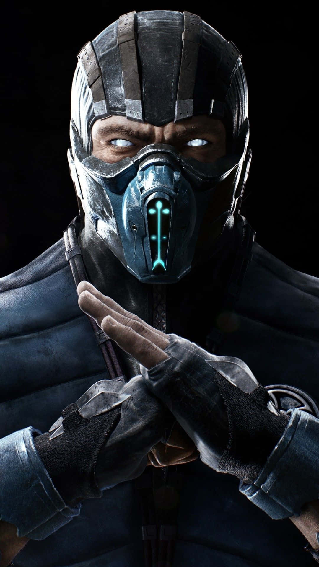 Mortal Kombat, iPhone, glowing blue eyes, Full HD Phone Wallpaper