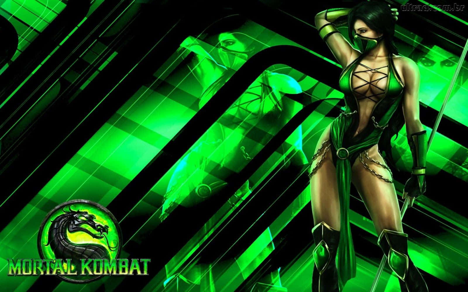 Mortal Kombat Jade, Neon Green, female fighter, HD Desktop Wallpaper