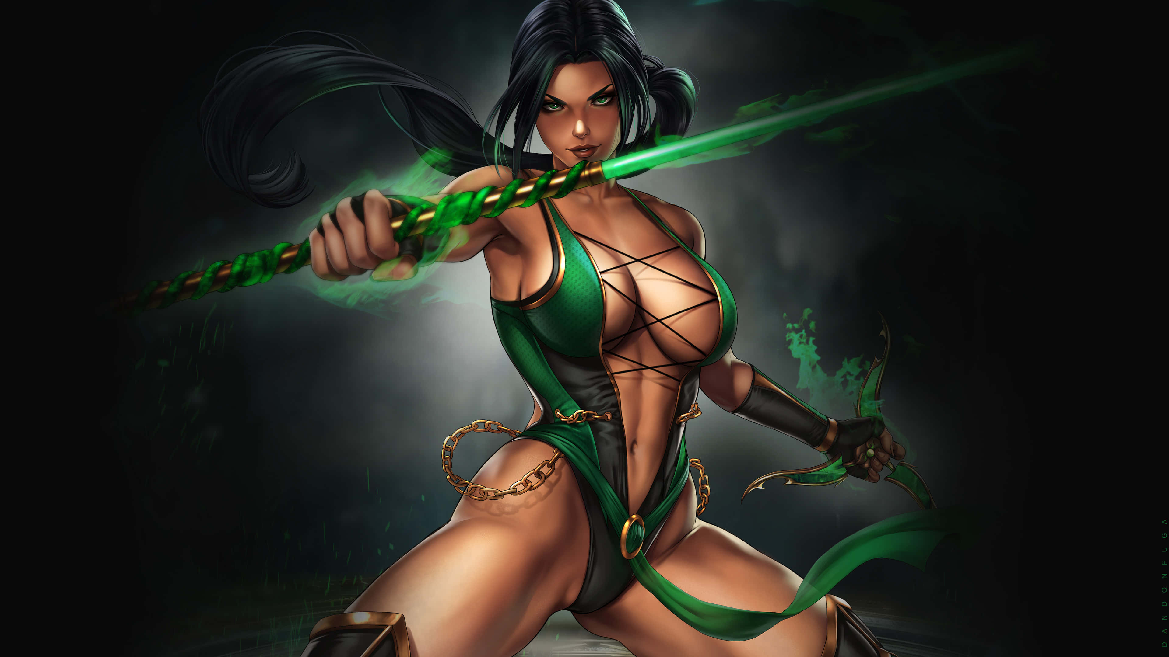 Mortal Kombat Jade, Jade, green armor, 4K Desktop Wallpaper
