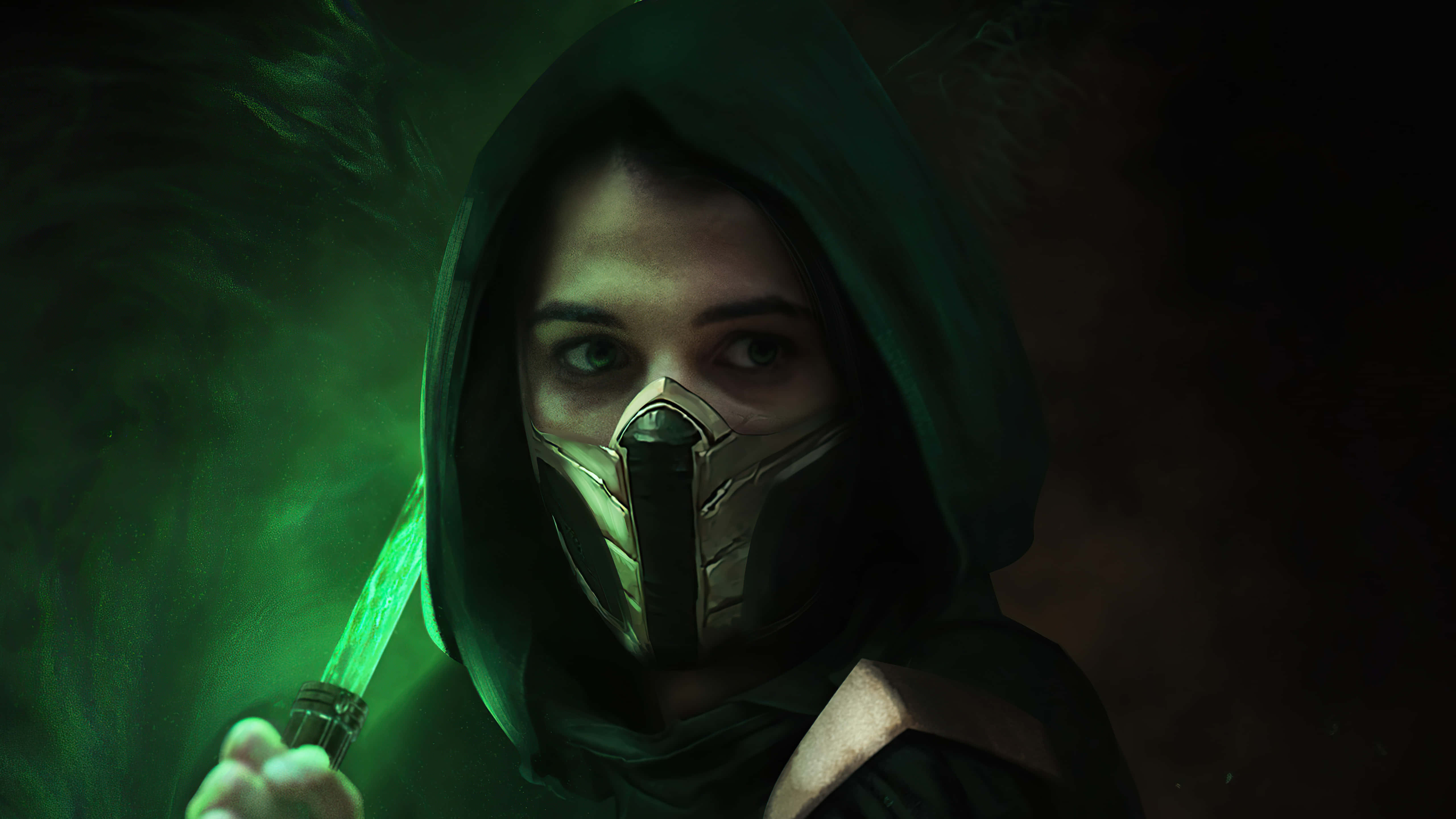 Mortal Kombat Jade, Jade, metallic mask, 5K Desktop Wallpaper